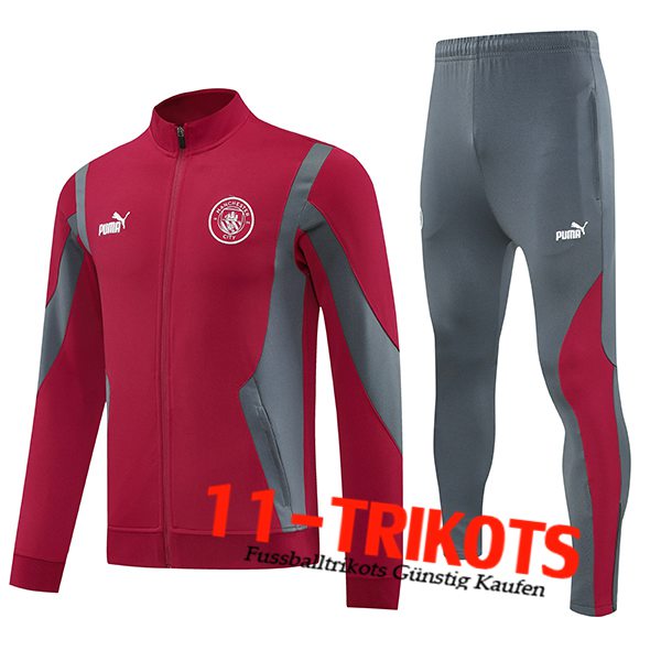 Manchester City Trainingsanzug Trainingsjacke Rot/Grau 2025/2026
