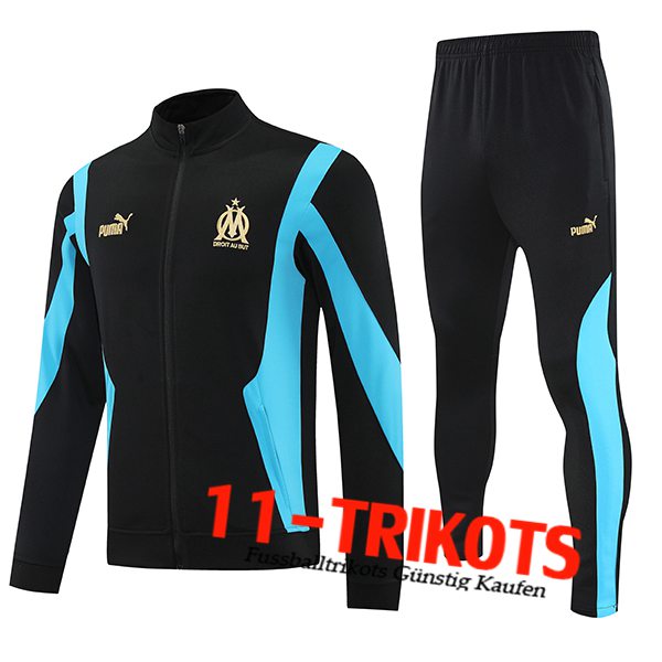 Marseille Trainingsanzug Trainingsjacke Schwarz/Blau 2025/2026