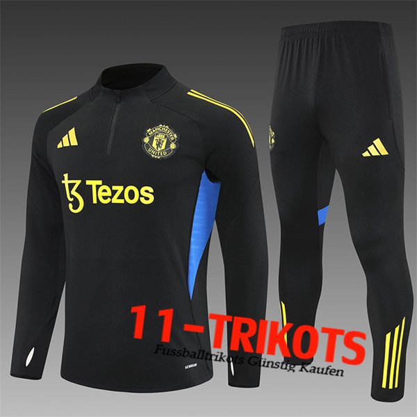 Manchester United Trainingsanzug Kinder Schwarz/Gelb/Blau 2025/2026