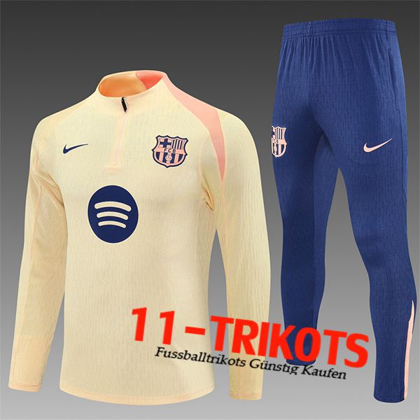 FC Barcelona Trainingsanzug Kinder Beige/Rosa 2025/2026 -02