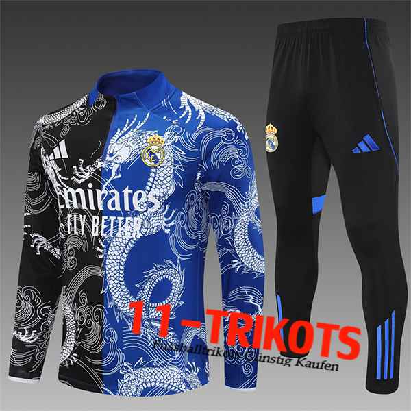 Real Madrid Trainingsanzug Kinder Schwarz/Blau/Weiß 2025/2026