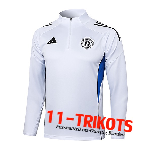 Manchester United Training Sweatshirt Weiß/Blau 2025/2026