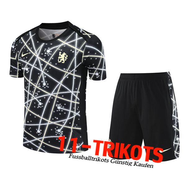 FC Chelsea Trainingstrikot Kinder Schwarz/Weiß 2025/2026