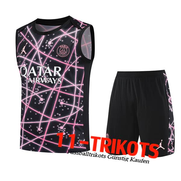 PSG Trainings-Tanktop Kinder Schwarz/Rosa 2025/2026 -02