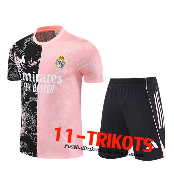 Real Madrid Trainingstrikot Kinder Schwarz/Rosa/Weiß 2025/2026