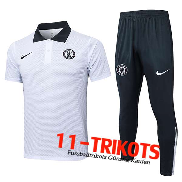 FC Chelsea Poloshirt Weiß/Schwarz 2025/2026