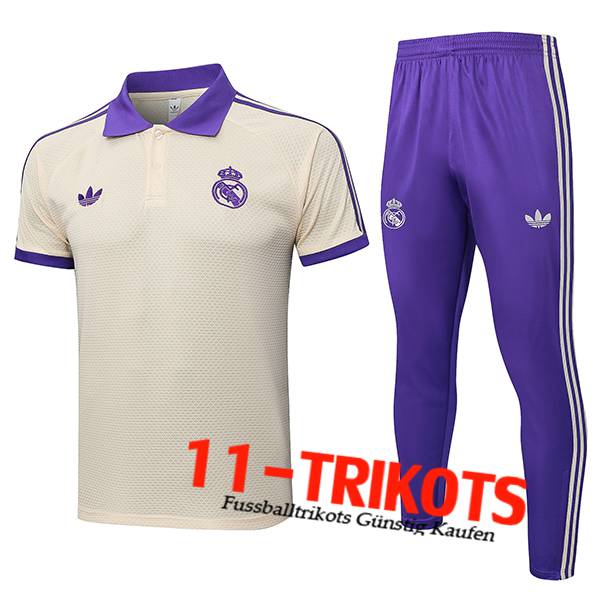 Real Madrid Poloshirt Beige/lila 2025/2026