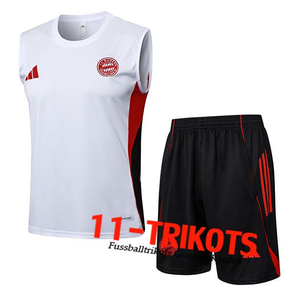 Bayern Munchen Trainings-Tanktops Weiß/Schwarz/Rot 2025/2026