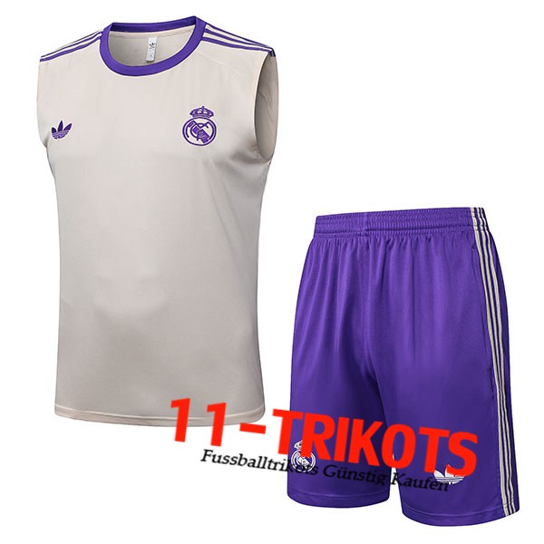 Real Madrid Trainings-Tanktops Beige/lila 2025/2026