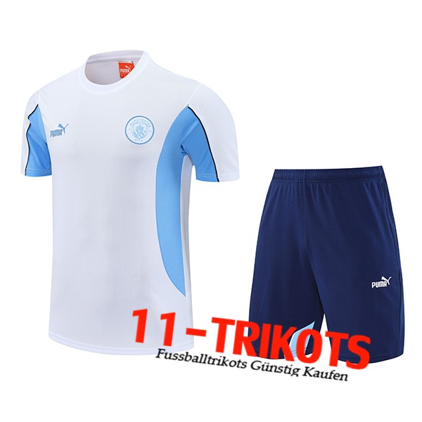 Manchester City Trainingstrikot Weiß/Blau 2025/2026