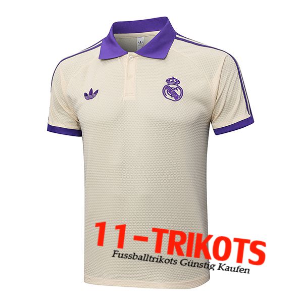 Real Madrid Poloshirt Beige/lila 2025/2026