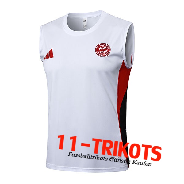 Bayern Munchen Trainings-Tanktops Weiß/Schwarz/Rot 2025/2026
