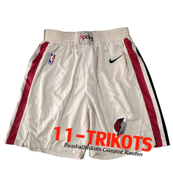 Portland Trail Blazers Shorts NBA 2025/26 Beige/Schwarz/Rot