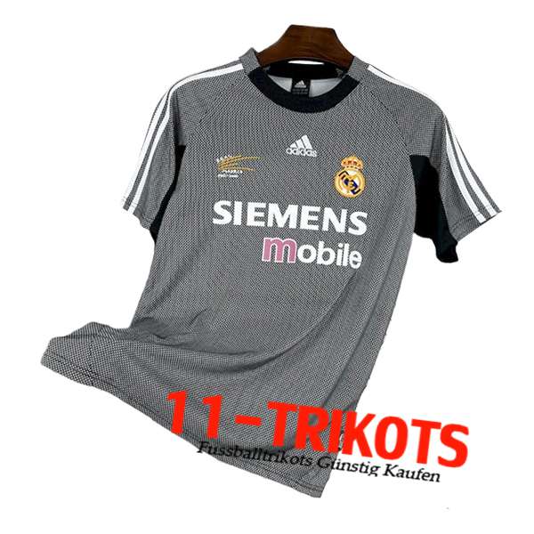 Real Madrid Fussball Trikots Retro Torhuter Grau 2002/2003