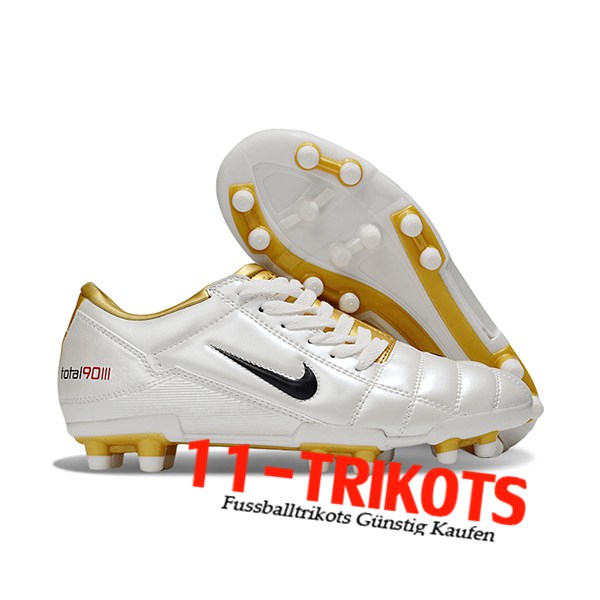 Nike Fussballschuhe T90 FG Weiß/Gelb/Schwarz