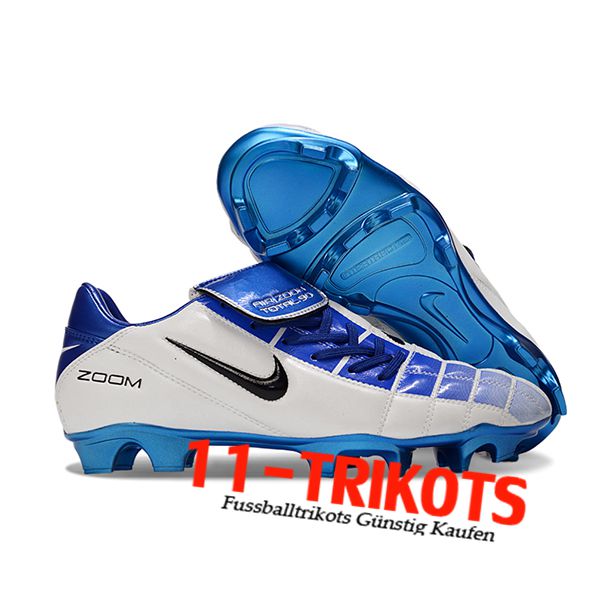 Nike Fussballschuhe T90 FG Blau/Weiß/Schwarz