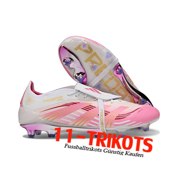 Adidas Fussballschuhe 25 Predator Elite Tongue FG Rosa/Weiß
