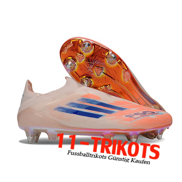 Adidas Fussballschuhe F50 Elite Laceless SG Orange/Blau