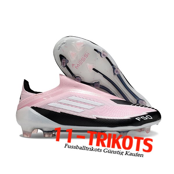 Adidas Fussballschuhe F50 Elite Laceless FG Rosa/Schwarz/Weiß