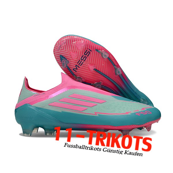 Adidas Fussballschuhe F50 Elite Laceless FG Grün/Rosa