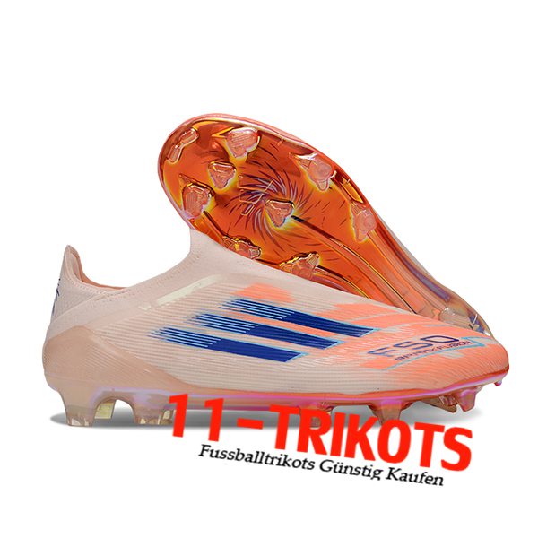 Adidas Fussballschuhe F50 Elite Laceless FG Orange/Blau