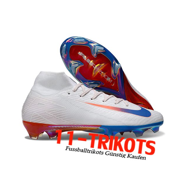 Nike Fussballschuhe Air Zoom Mercurial Superfly IIX Elite FG Weiß/Rot/Blau