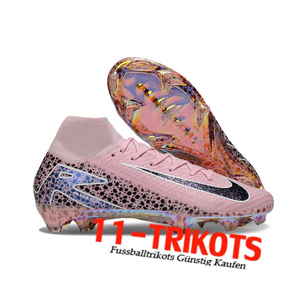 Nike Fussballschuhe Air Zoom Mercurial Superfly IIX Elite FG Rosa/Schwarz -02