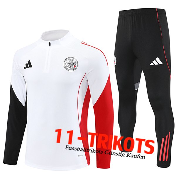 Ajax Trainingsanzug Weiß/Schwarz/Rot 2025/2026
