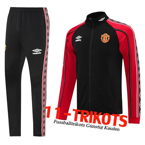Manchester United Trainingsanzug jacke Schwarz/Rot 2025/2026 -02