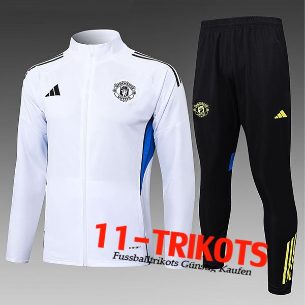 Manchester United Trainingsanzug Trainingsjacke Kinder Weiß/Blau 2025/2026