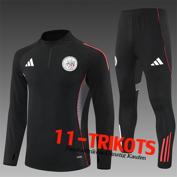 Ajax Trainingsanzug Kinder Schwarz/Rot/Grau 2025/2026