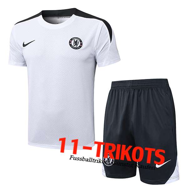 FC Chelsea Ensemble Trainingstrikot Weiß/Grau 2025/2026