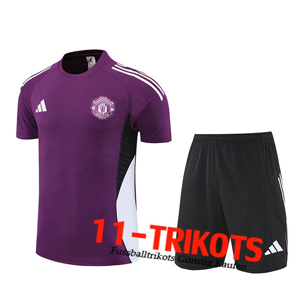 Manchester United Ensemble Trainingstrikot lila/Schwarz/Weiß 2025/2026