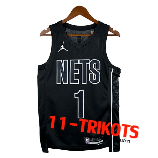 Brooklyn Nets Trikot (RUSSELL #1) 2025/26 Schwarz/Weiß