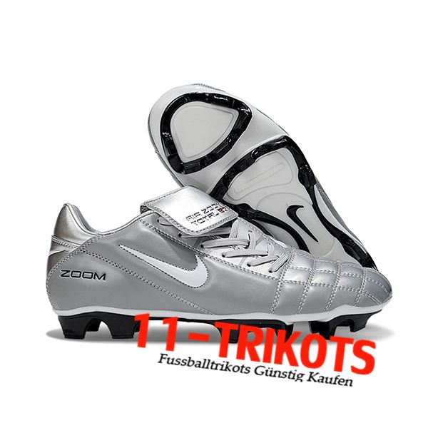 Nike Fussballschuhe T90 FG Grau/Weiß