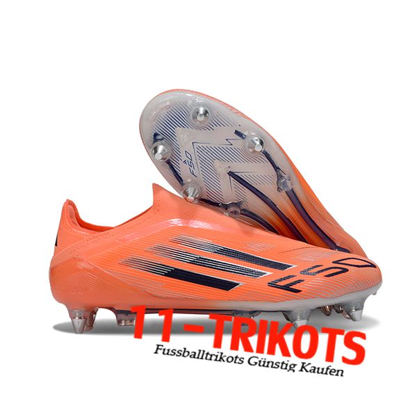 Adidas Fussballschuhe F50 Elite Laceless SG Orange/Schwarz
