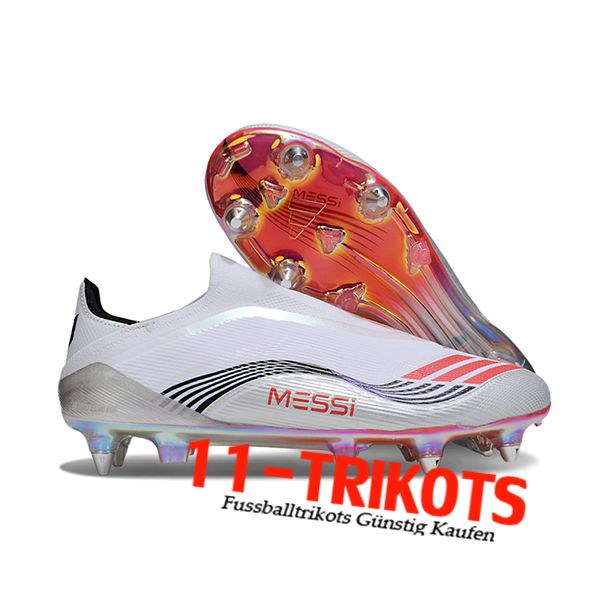 Adidas Fussballschuhe F50 Elite Laceless SG Weiß/Schwarz/Orange