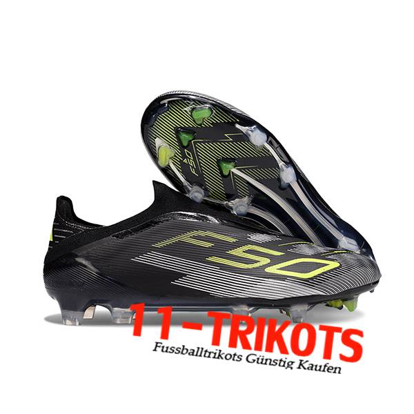 Adidas Fussballschuhe F50 Elite Laceless FG Schwarz/Grün
