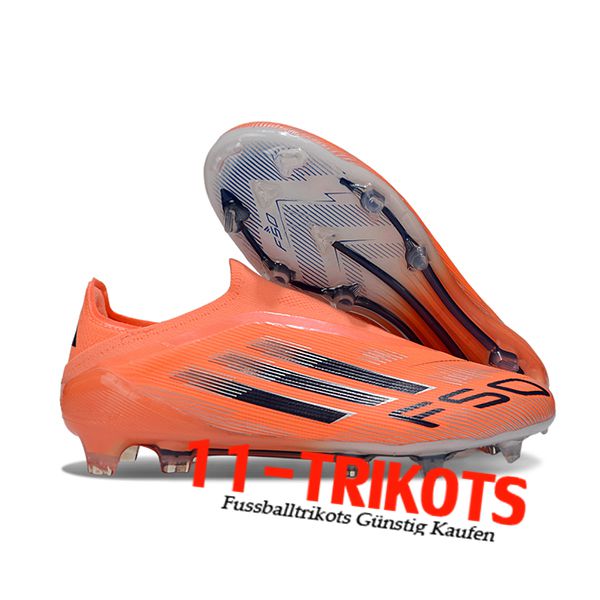Adidas Fussballschuhe F50 Elite Laceless FG Orange/Schwarz