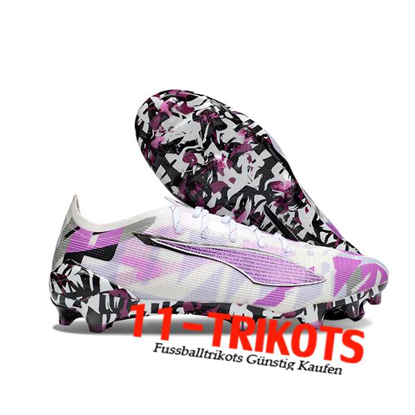 PUMA Fussballschuhe ULTRA 5 ULTIMATE FG Weiß/lila/Schwarz