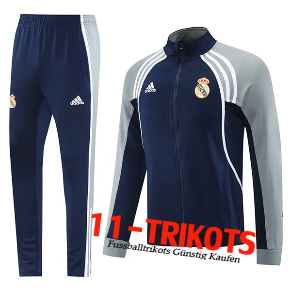 Real Madrid Trainingsanzug Veste Blau/Grau/Weiß 2025/2026