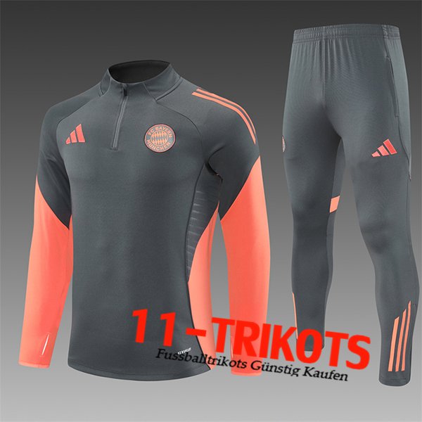 Bayern Munchen Trainingsanzug Kinder Grau/Orange 2025/2026