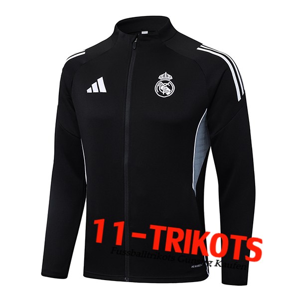 Real Madrid Trainingsjacke Schwarz/Grau 2025/2026 -02