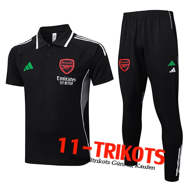 Arsenal Poloshirt Schwarz/Weiß/Grau 2025/2026