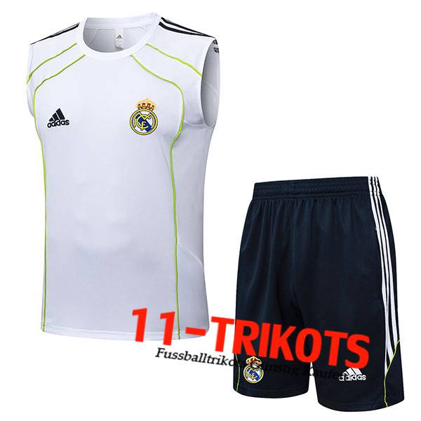 Real Madrid Trainings-Tanktops Weiß/Grün 2025/2026