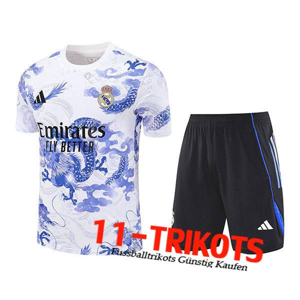 Real Madrid Trainingstrikot Weiß/Blau/Orange 2025/2026 -02