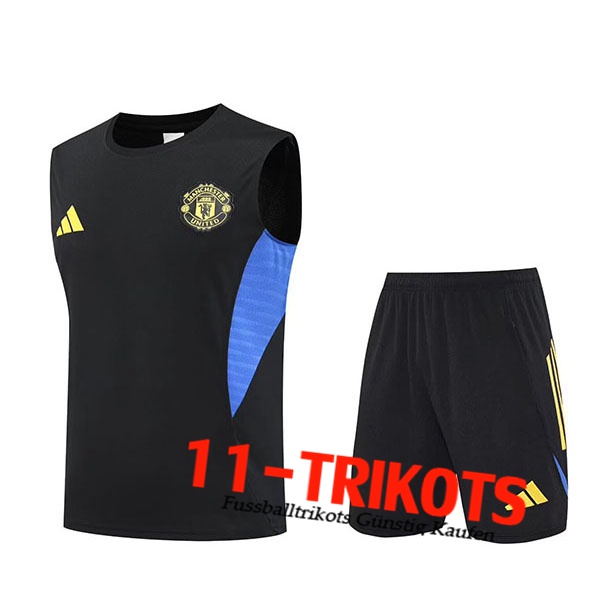 Manchester United Trainings-Tanktops Schwarz/Blau 2025/2026
