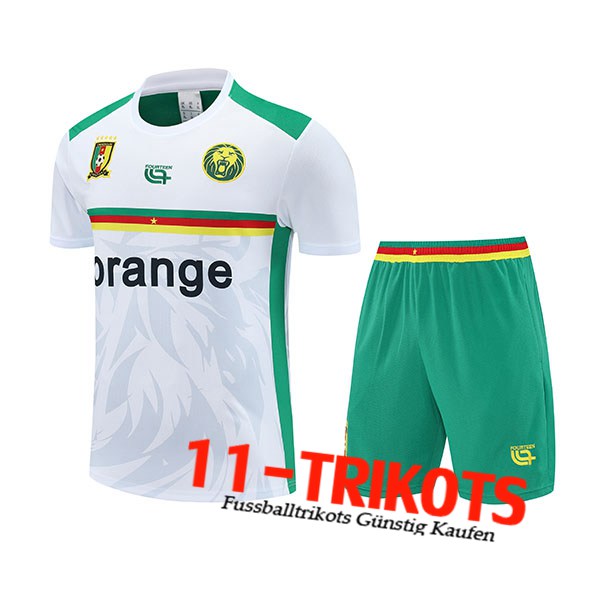 Kamerun Trainingstrikot Weiß/Grün 2025/2026