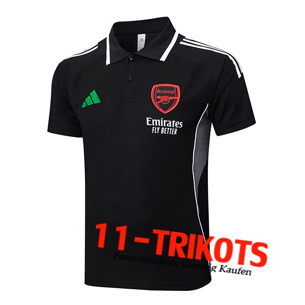 Arsenal Poloshirt Schwarz/Weiß/Grau 2025/2026