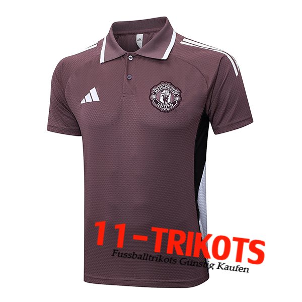 Manchester United Poloshirt lila/Schwarz/Weiß 2025/2026